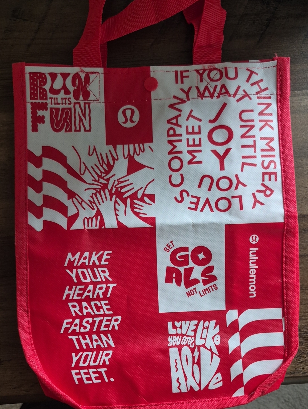 Lululemon Red Graphic Tote Bag
